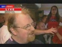 I laughed so hard when I saw this! Dude gives an interview and the cheerleader on the background shows her freaking boobies!